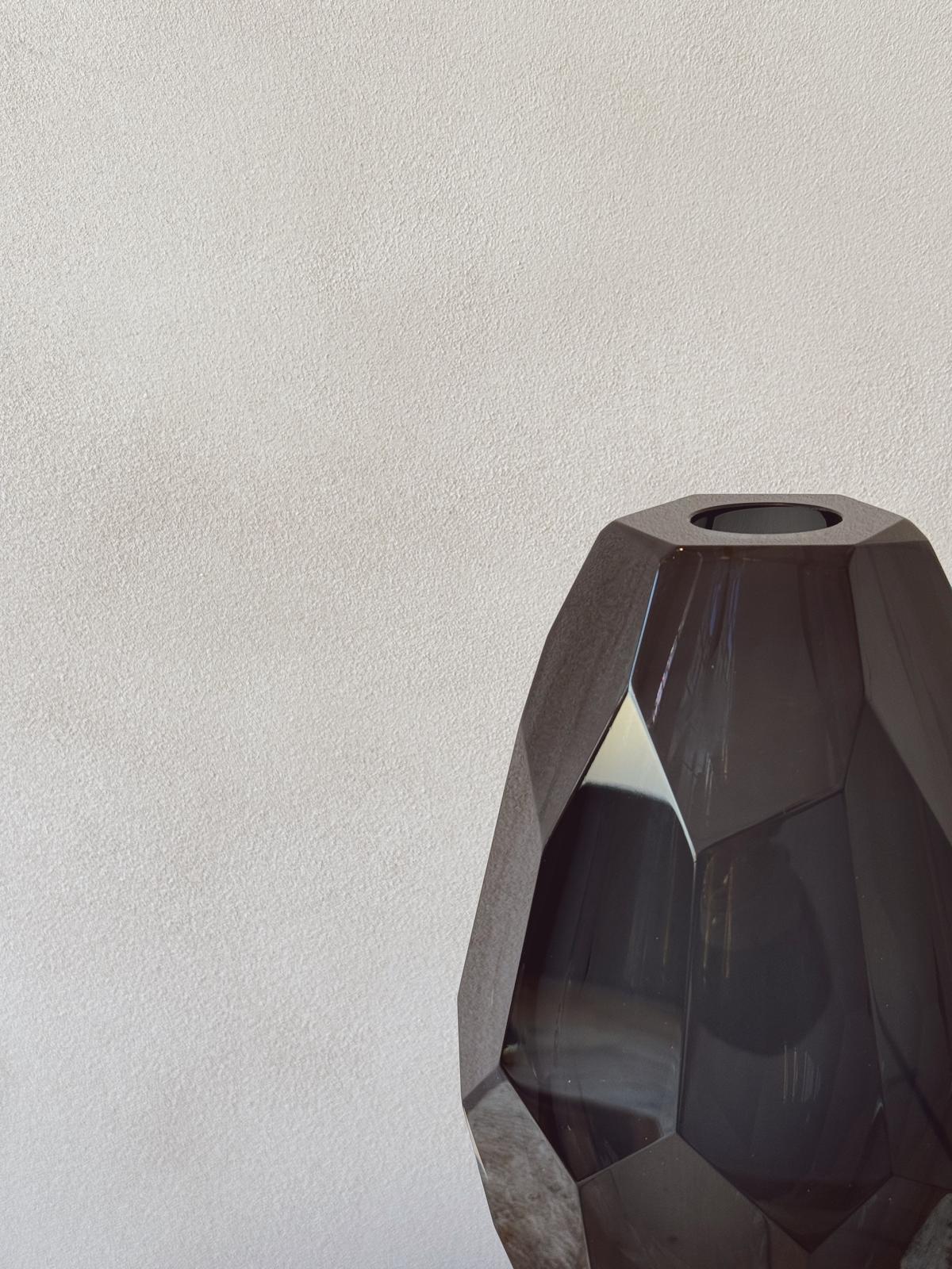 Large Dark Grey Molato Vase - Fendi Casa Archive