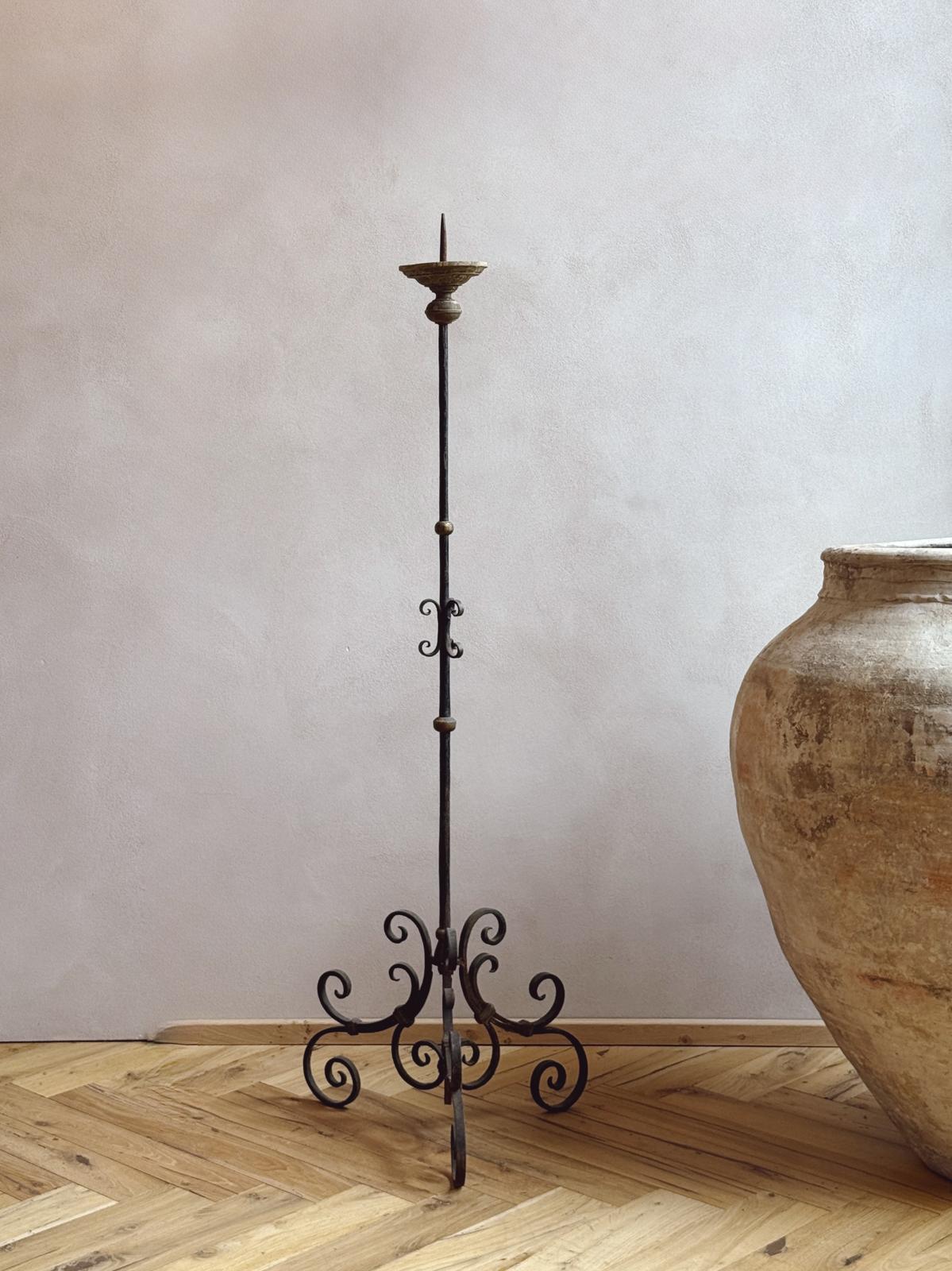 Single Late 18th Century Iron Candelabra