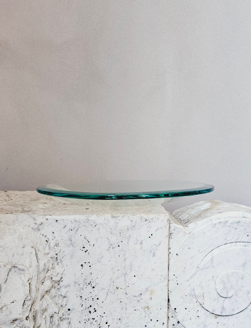 1950s Large Round Turquoise Fontana Arte centrepiece