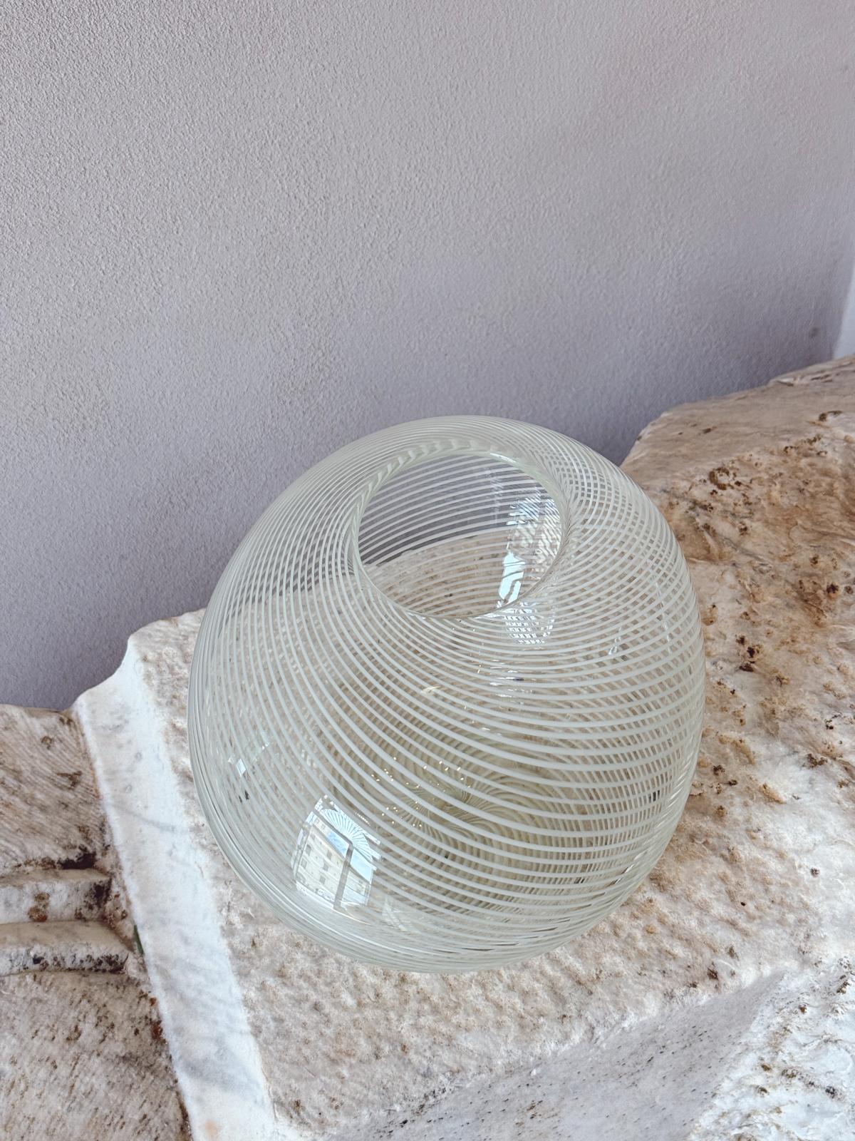 1970s Venini Striped Organic Vase