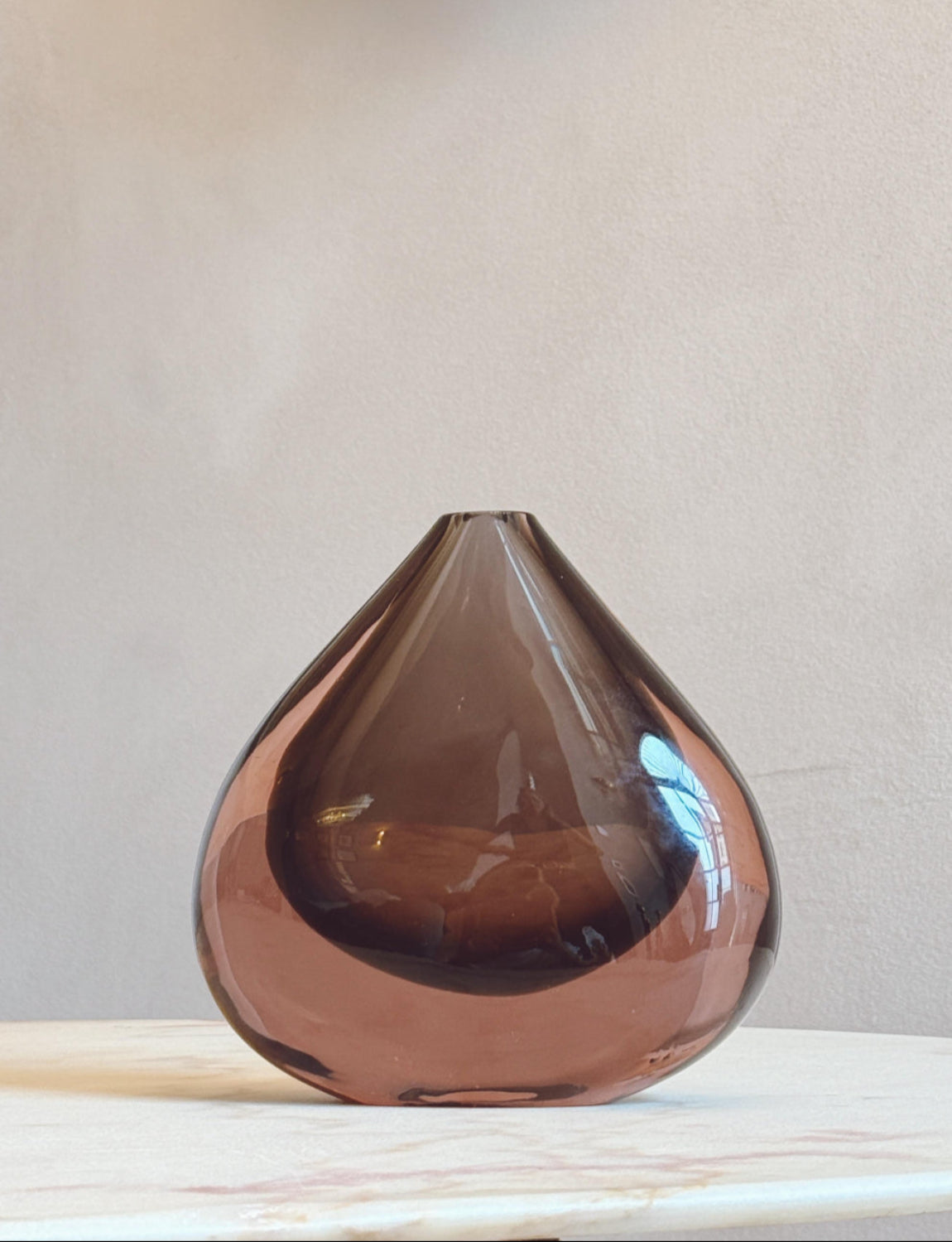 1960s Flavio Poli Brown & Pink Murano glass Vase