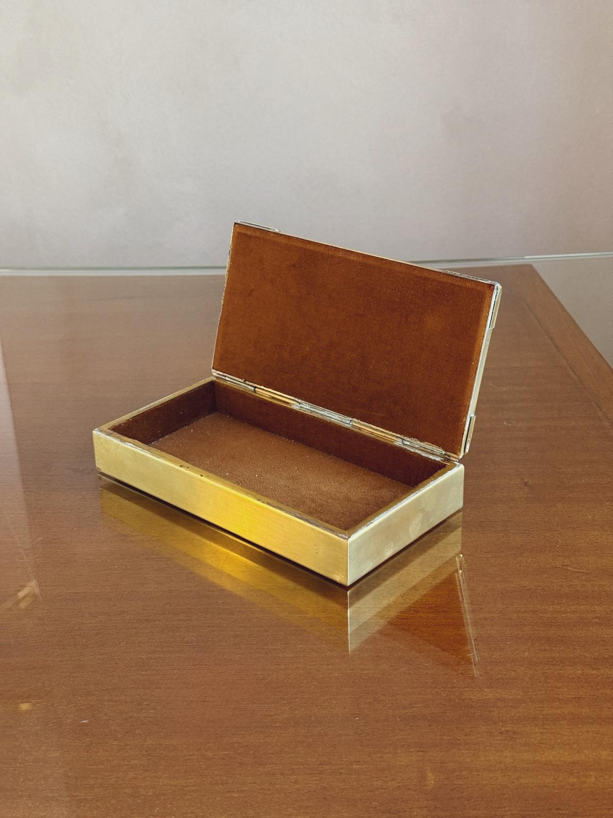1970s Brass Desk Box with decorative corners