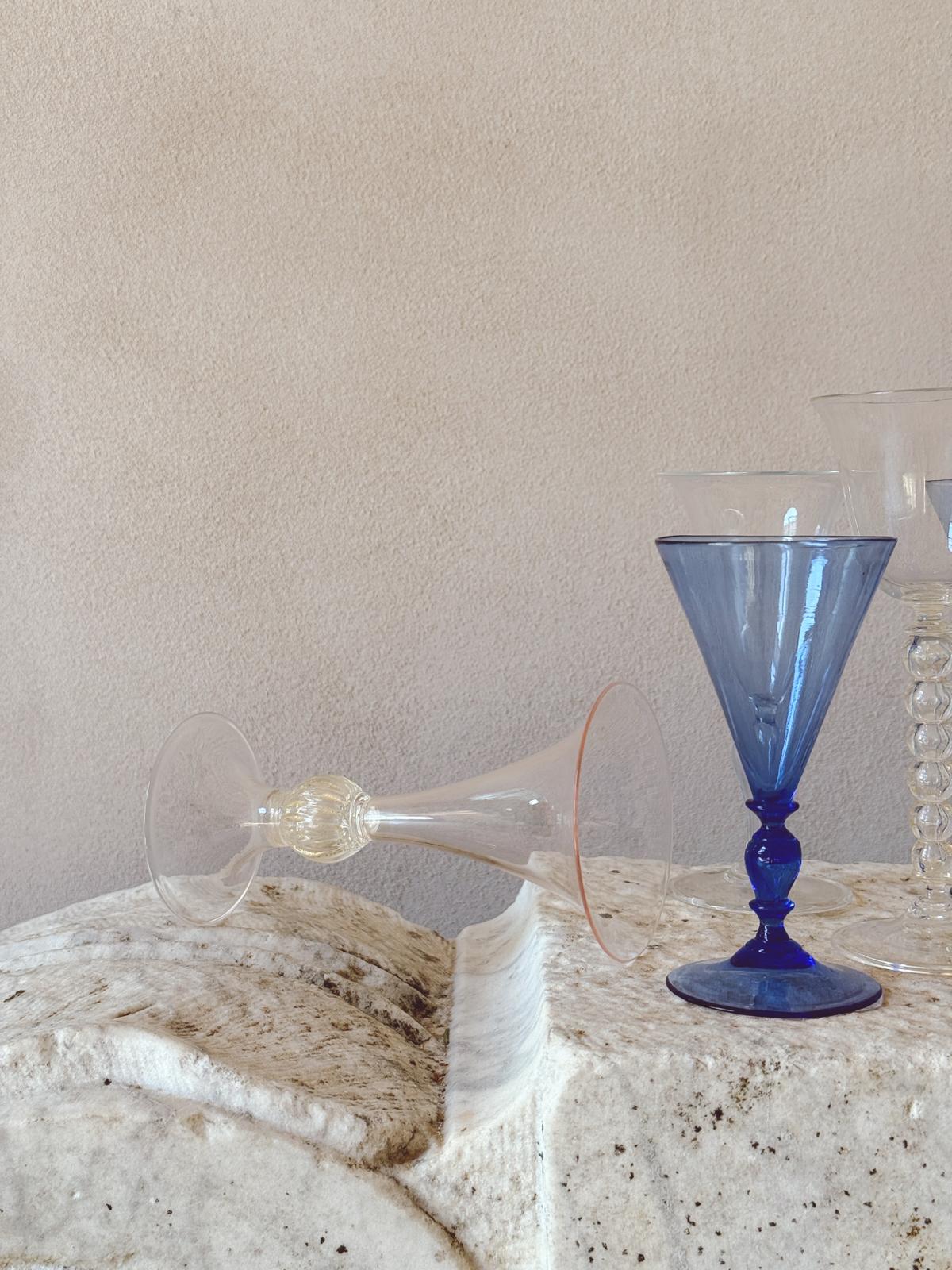 'Perfectly Unmatched' 1930s Piccolo Murano Wine Glasses (Set of 8)