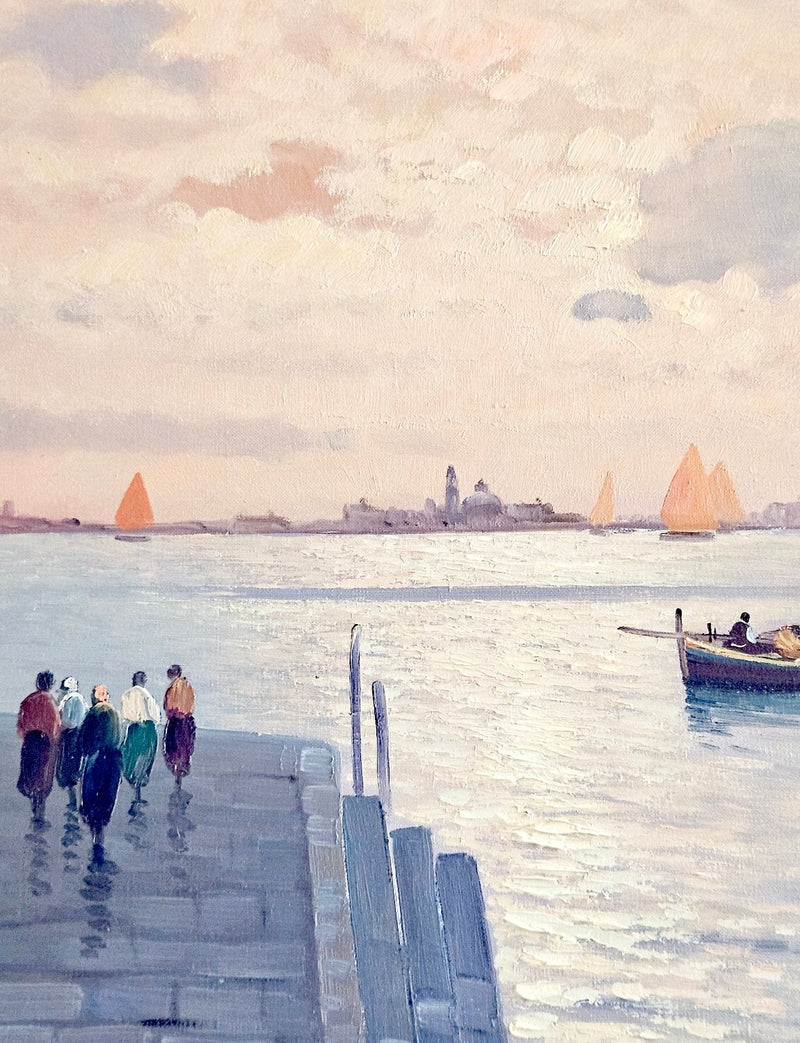 1930s Venezia Oil Painting by Forlenza