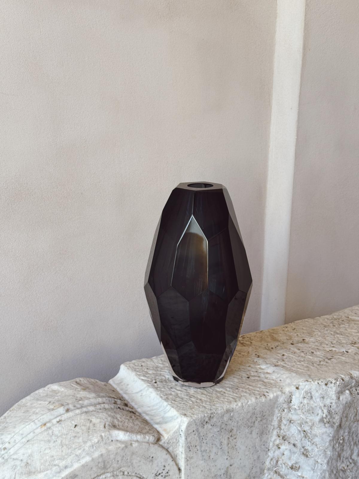 Large Dark Grey Molato Vase - Fendi Casa Archive