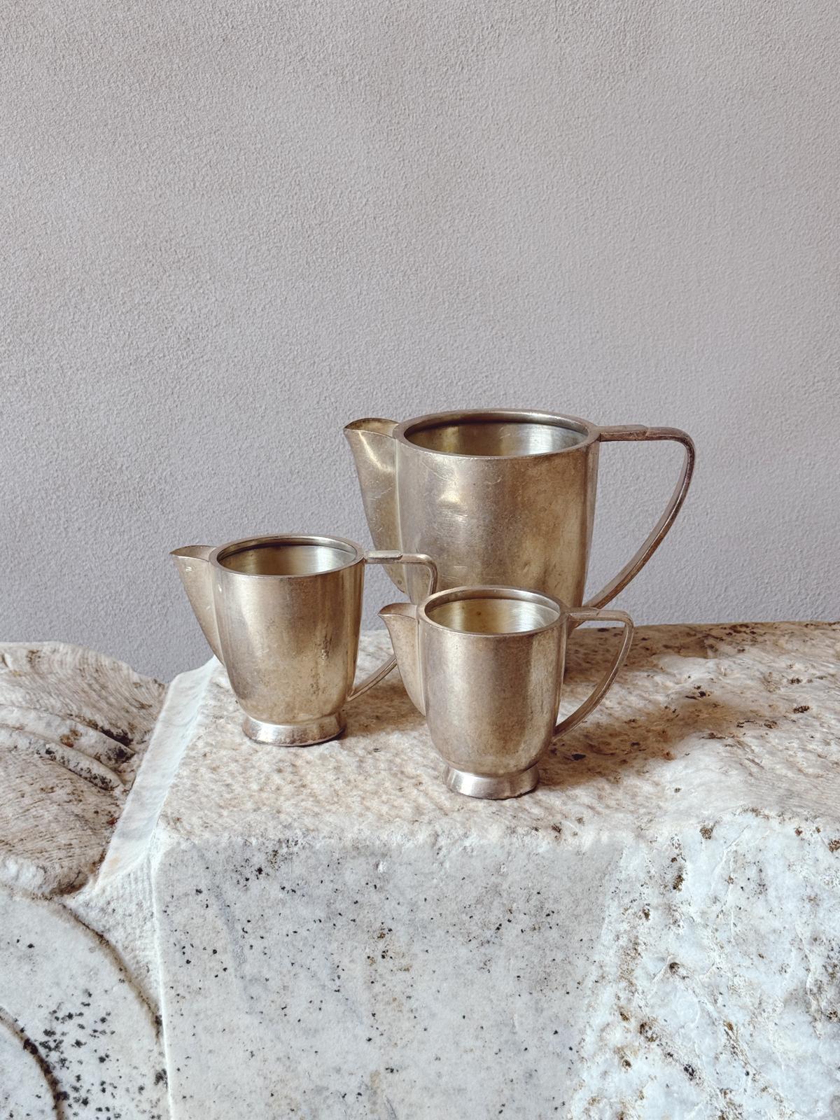 1950s Set of Three Metal Jugs by Fratelli Calderoni