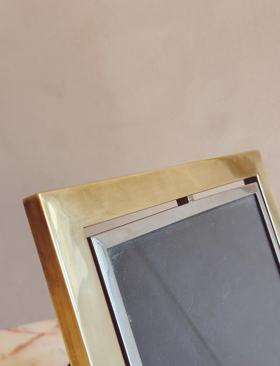 1970s Brass and Chrome Barbi Photo Frame