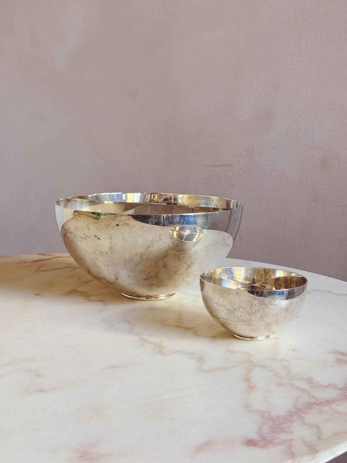 Pair of 1960s Ornella Noorda Silver Bowls