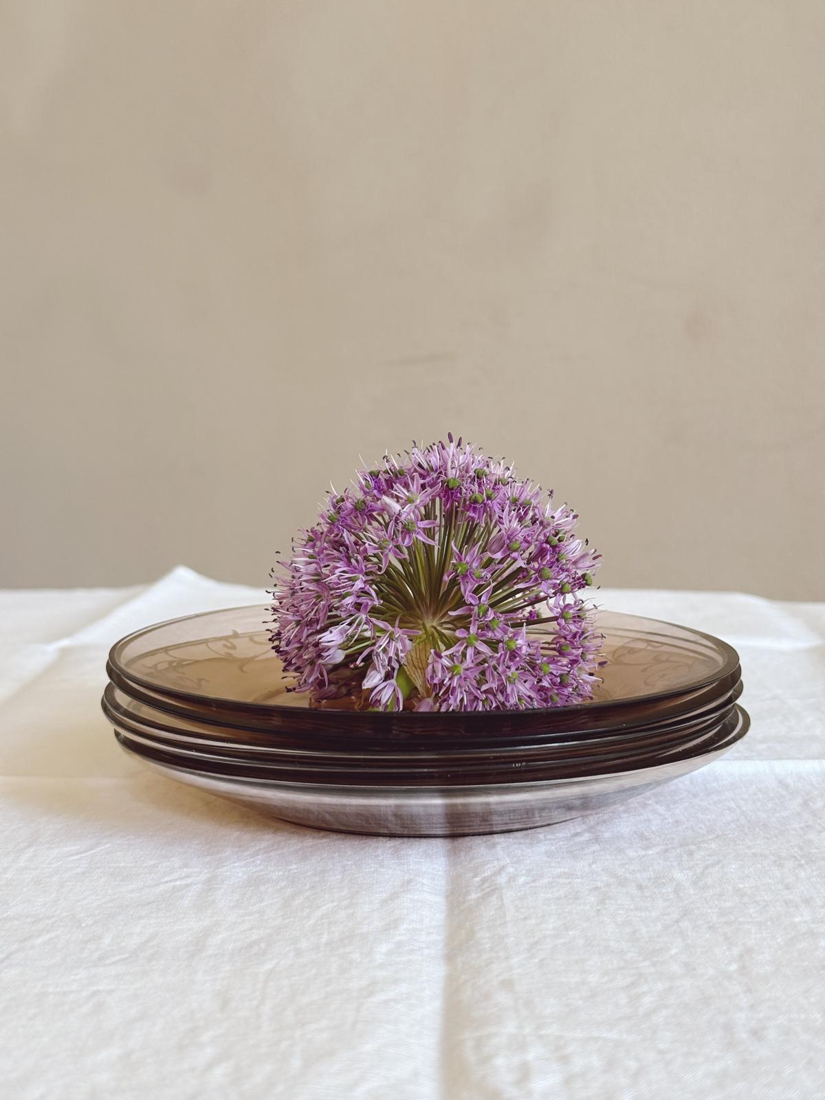 Set of 6 1950s Purple-ish Hand-blown Seguso Murano Glass Fruit Plates