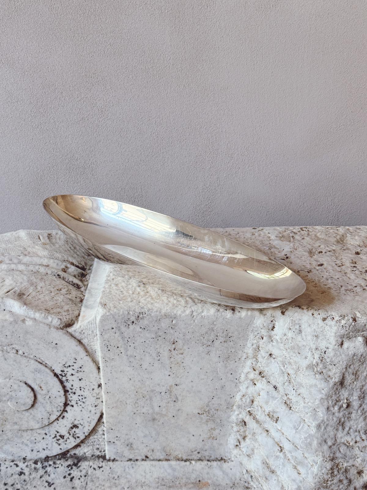 1960s Lino Sabattini Large Silver Boat Centrepiece