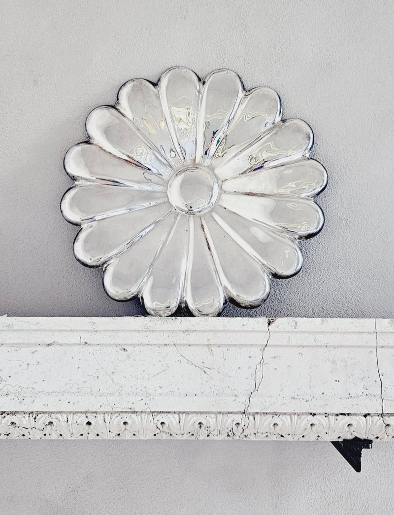 1970s Silver-plated Italian Flower Plate