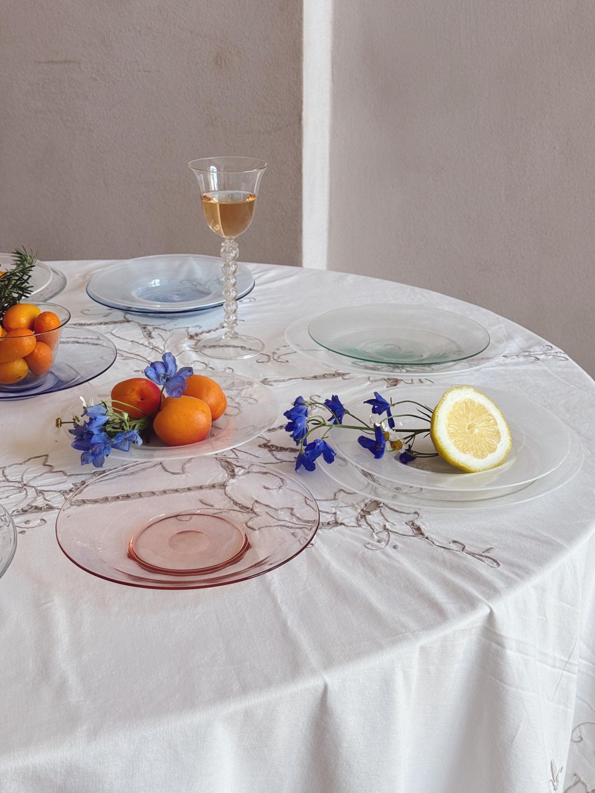 Perfectly Unmatching: Set of 8 1950s Multicolour Hand-blown Murano Glass Fruit Plates, Signed Seguso