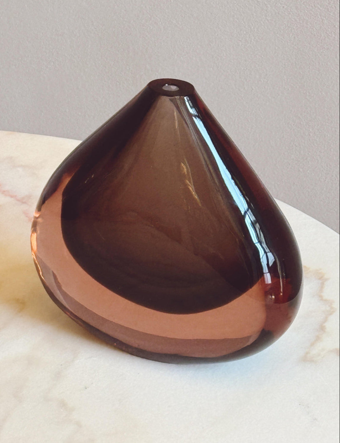 1960s Flavio Poli Brown & Pink Murano glass Vase