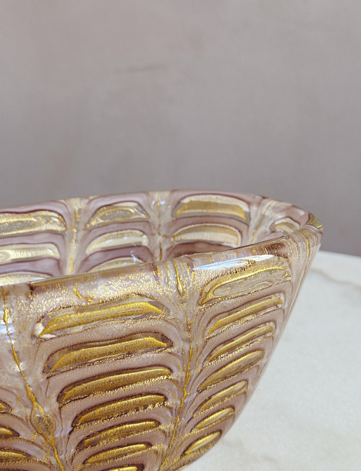 1960 Ercole Barovier Gold Murano Bowl