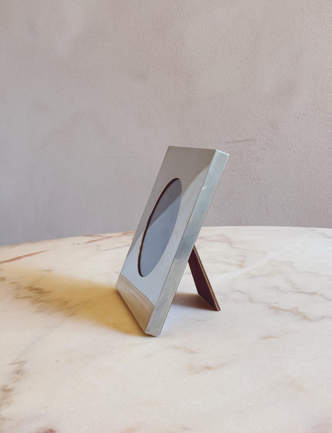 1960s Square Circle Chrome Photo Frame