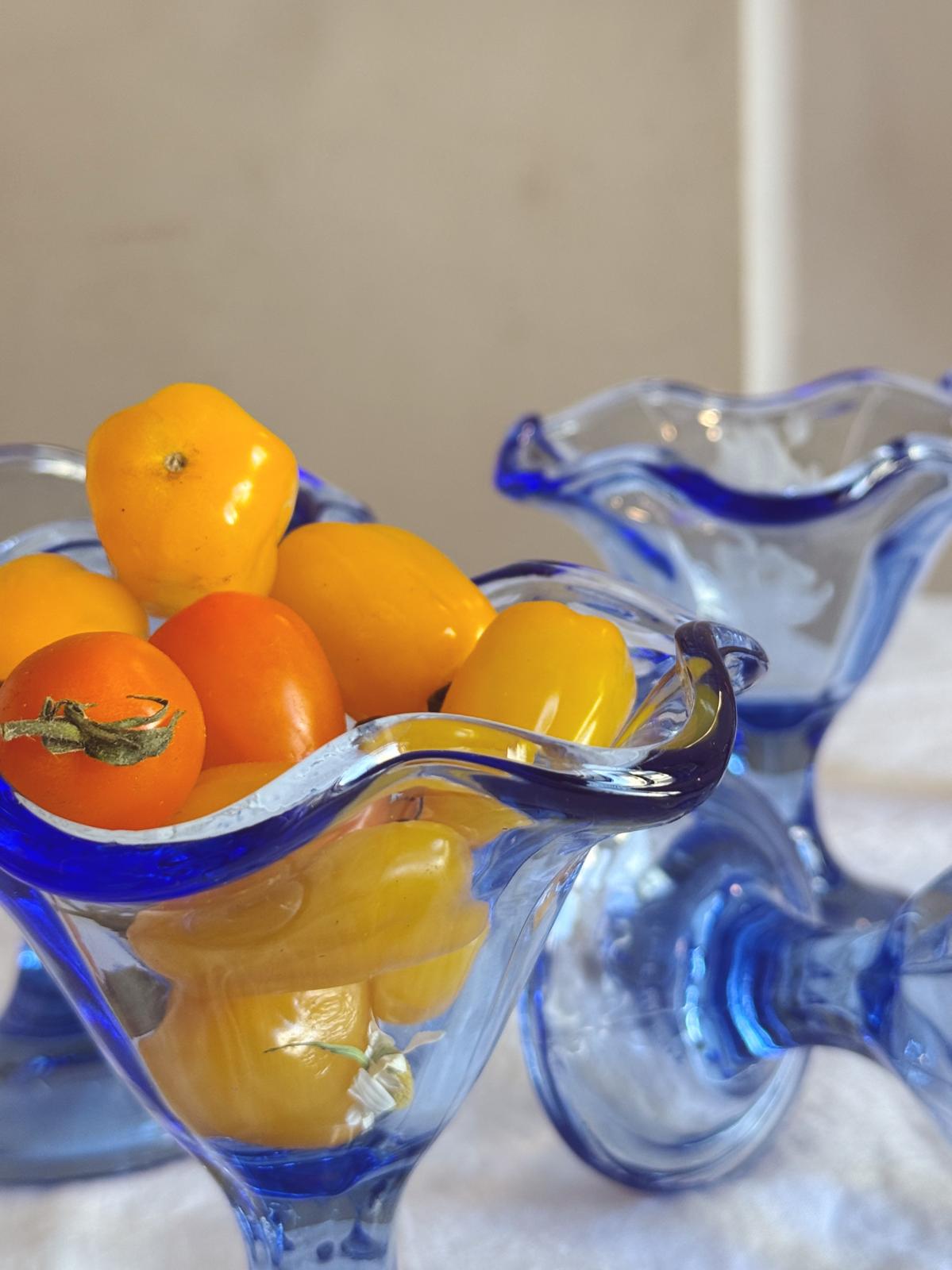 Set of Six Transparent Light Blue Gelato Bowls
