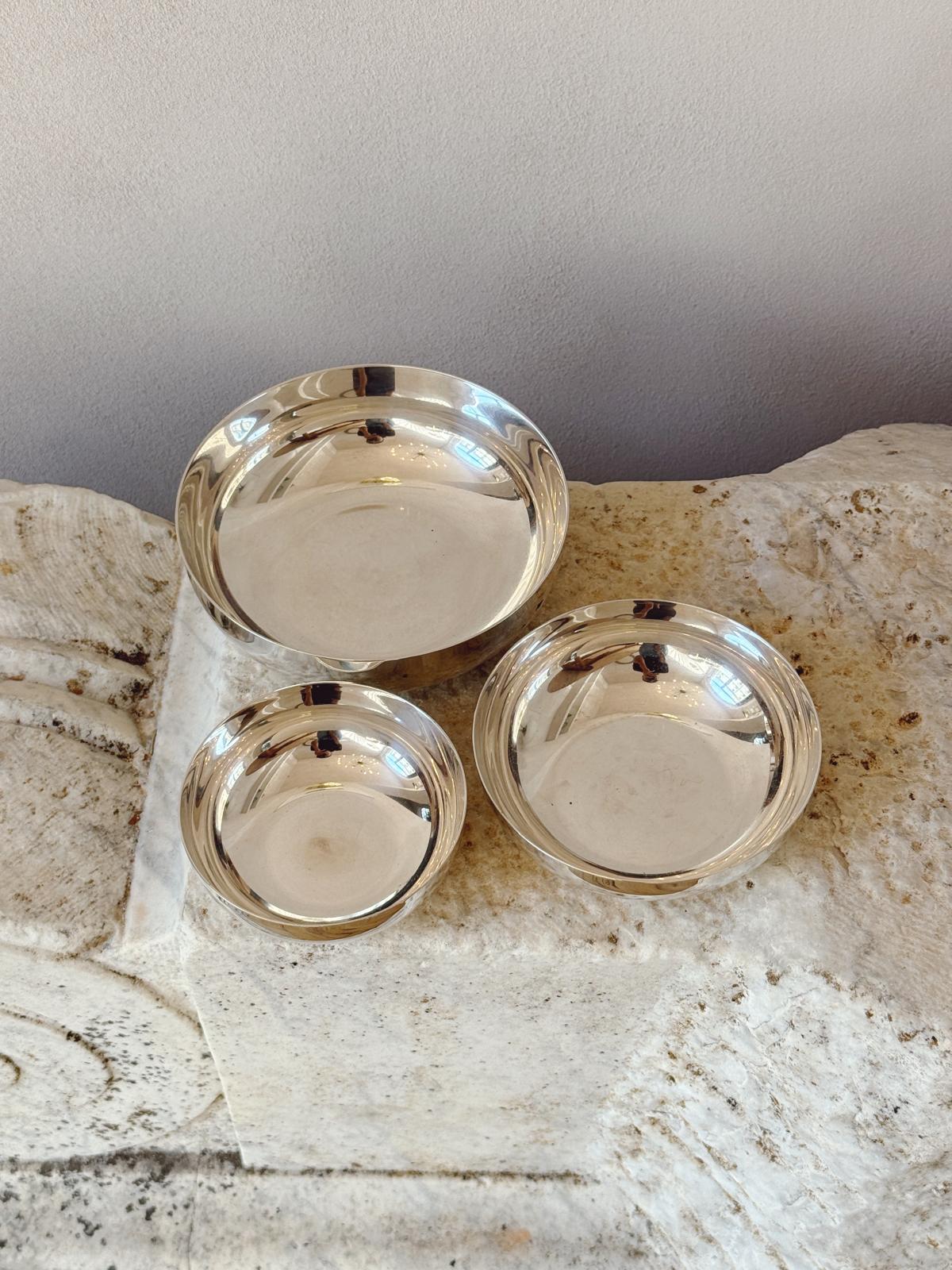 Set of three 1960s Christofle Silver Bowls