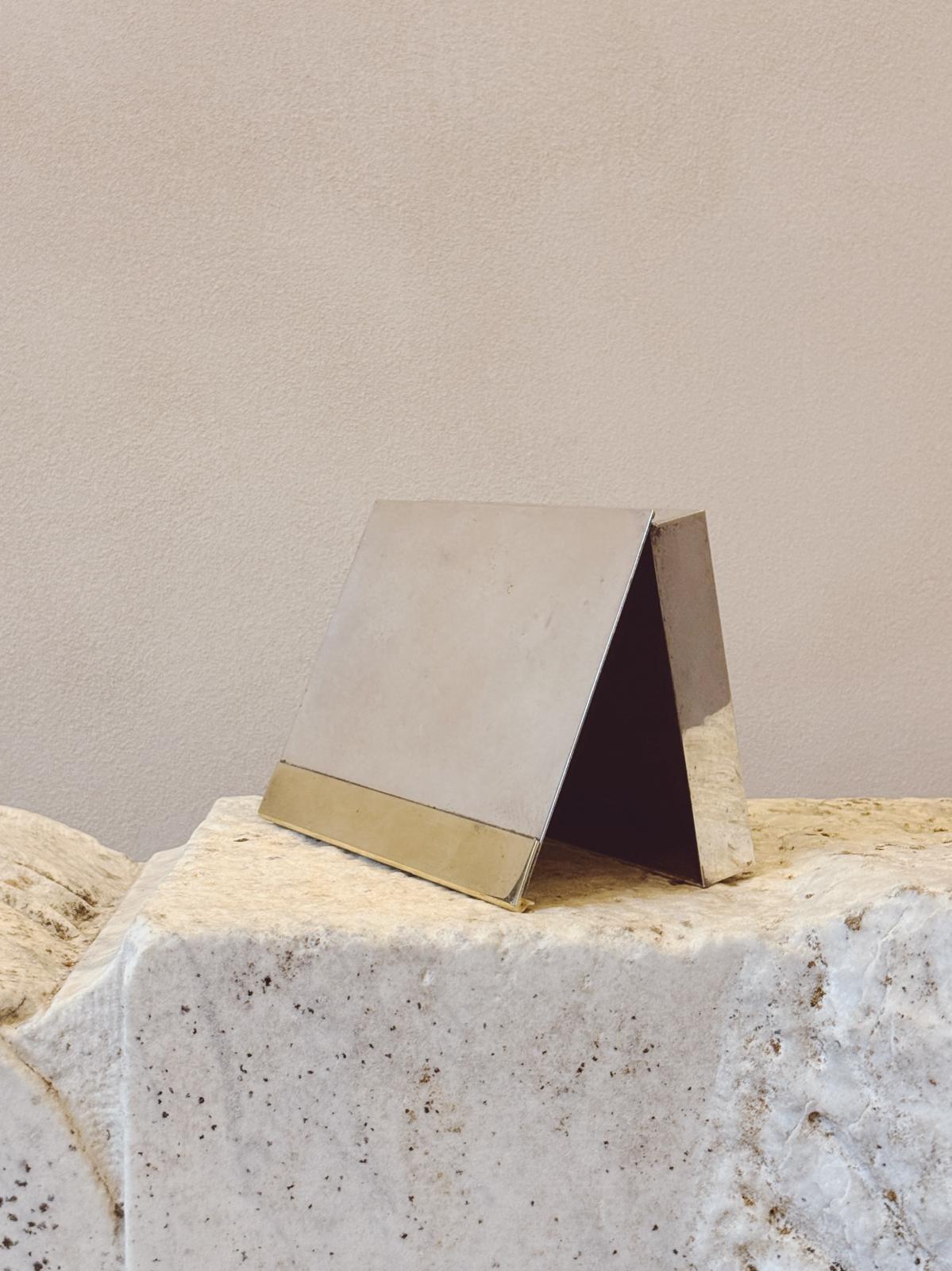 1970s Chrome and Brass 'Libro' Desk Box