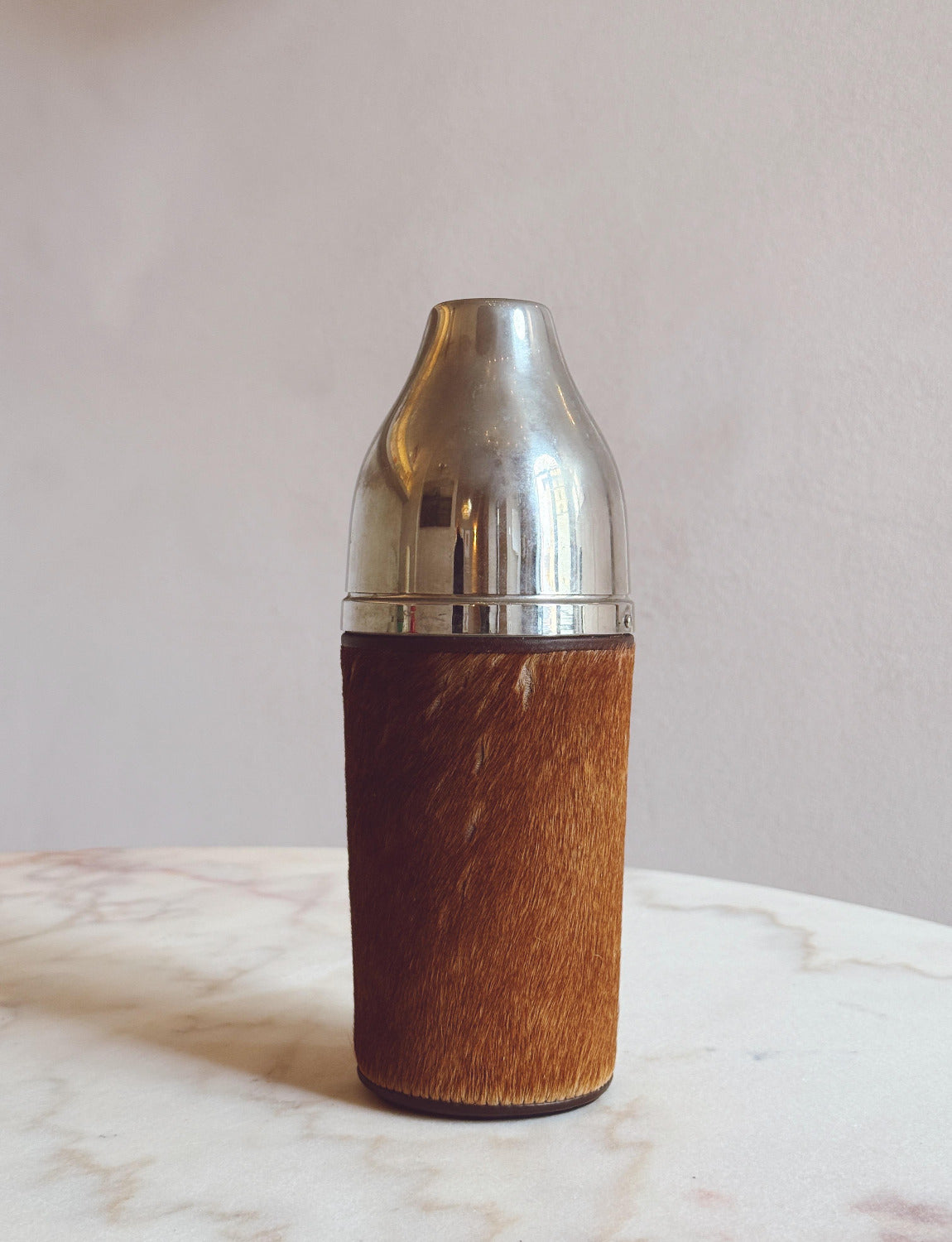 1960s Silver and animal hide Thermos - attributed Gucci