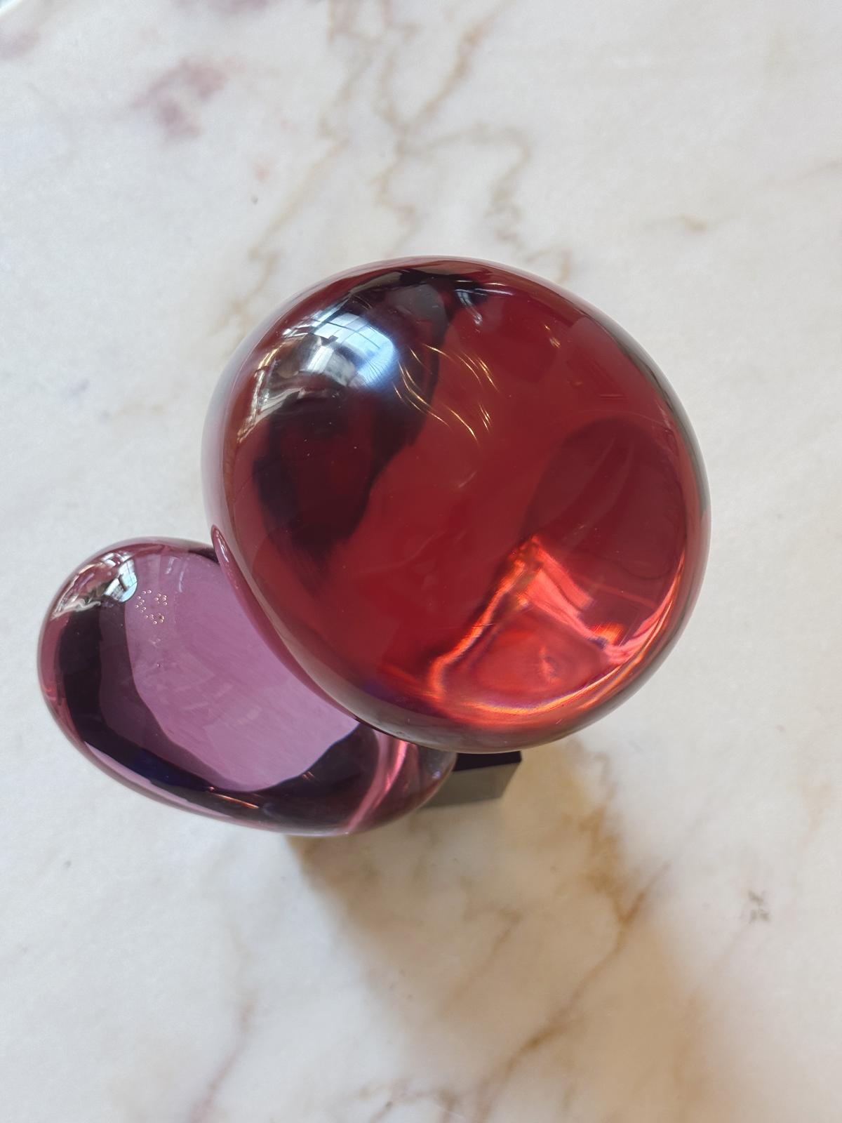1980s Pink Abstract Glass Sculpture by Renato Anatra