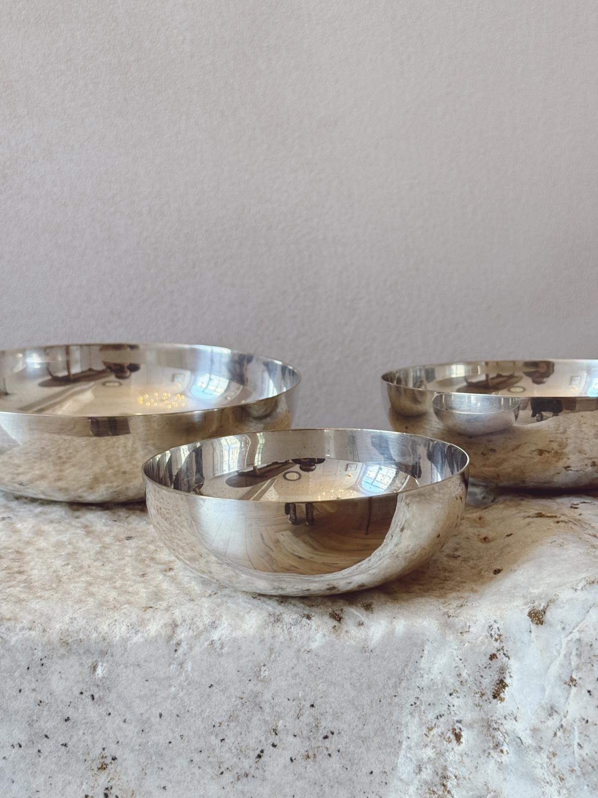 1960s Set of Three Silver Lino Sabattini for Christofle Bowls
