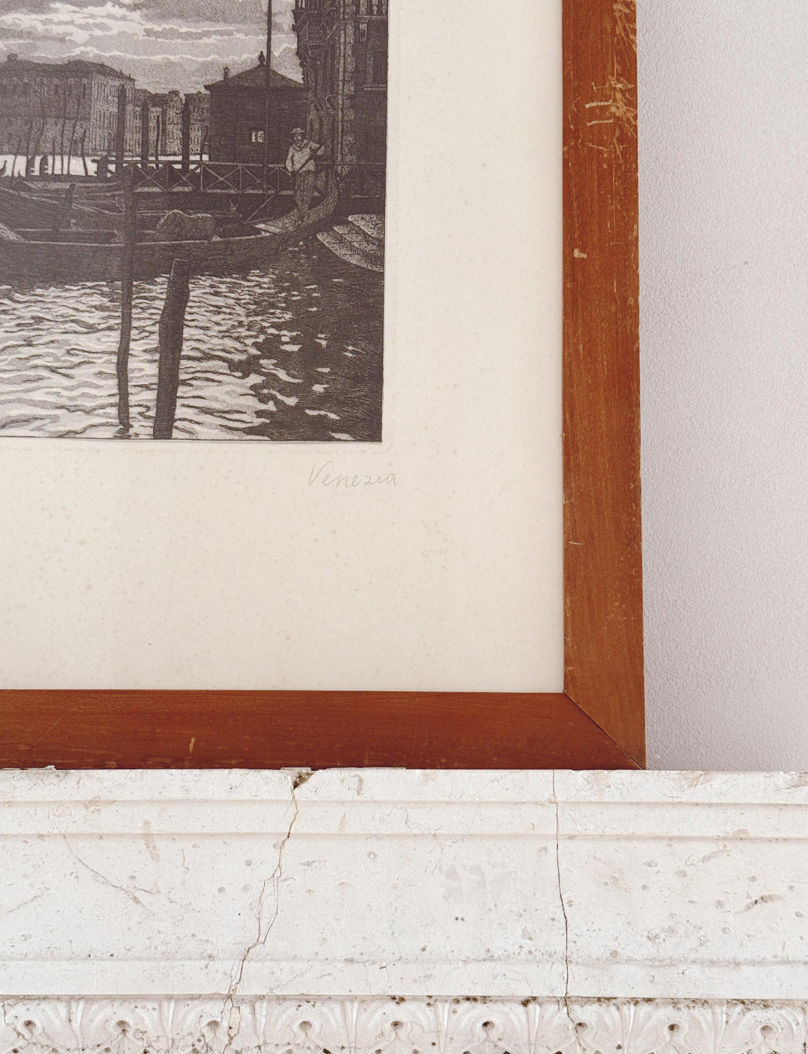 1935 Laurenzio Laurenzi Acqua Forte Etching of Venezia