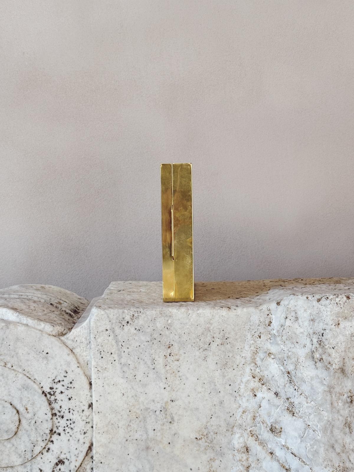 1970s Liwans Square Brass Desk Box