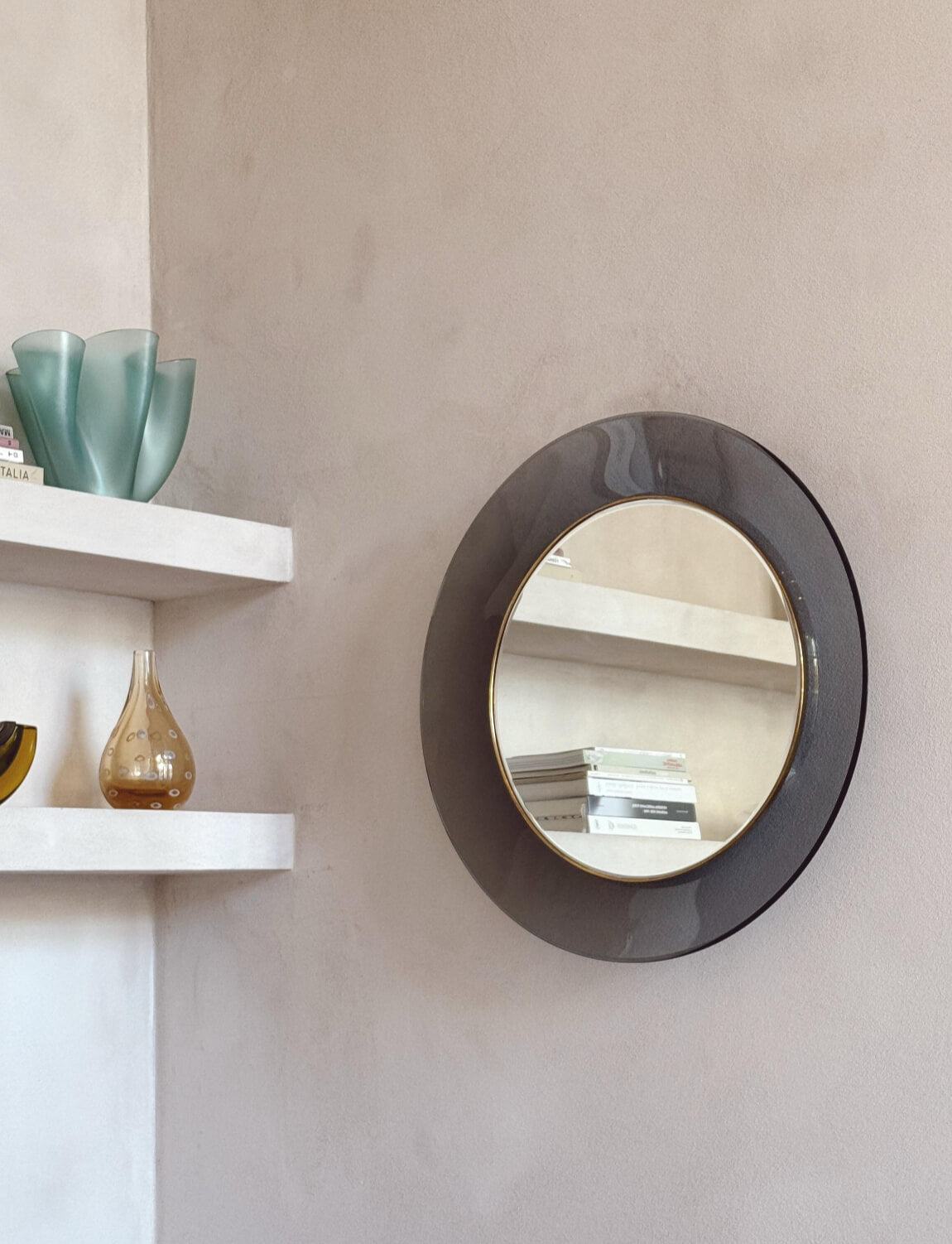 1960s Max Ingrand for Fontana Arte Grey Glass Mirror