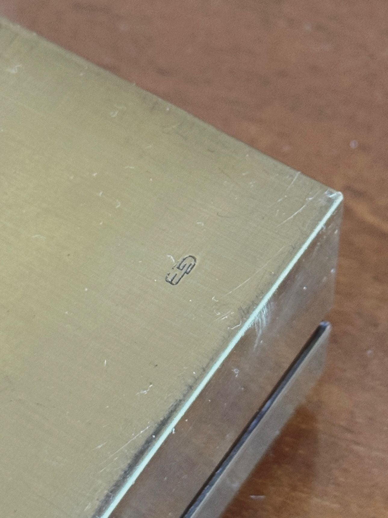 1970s Brass Desk Box with polished wood interior