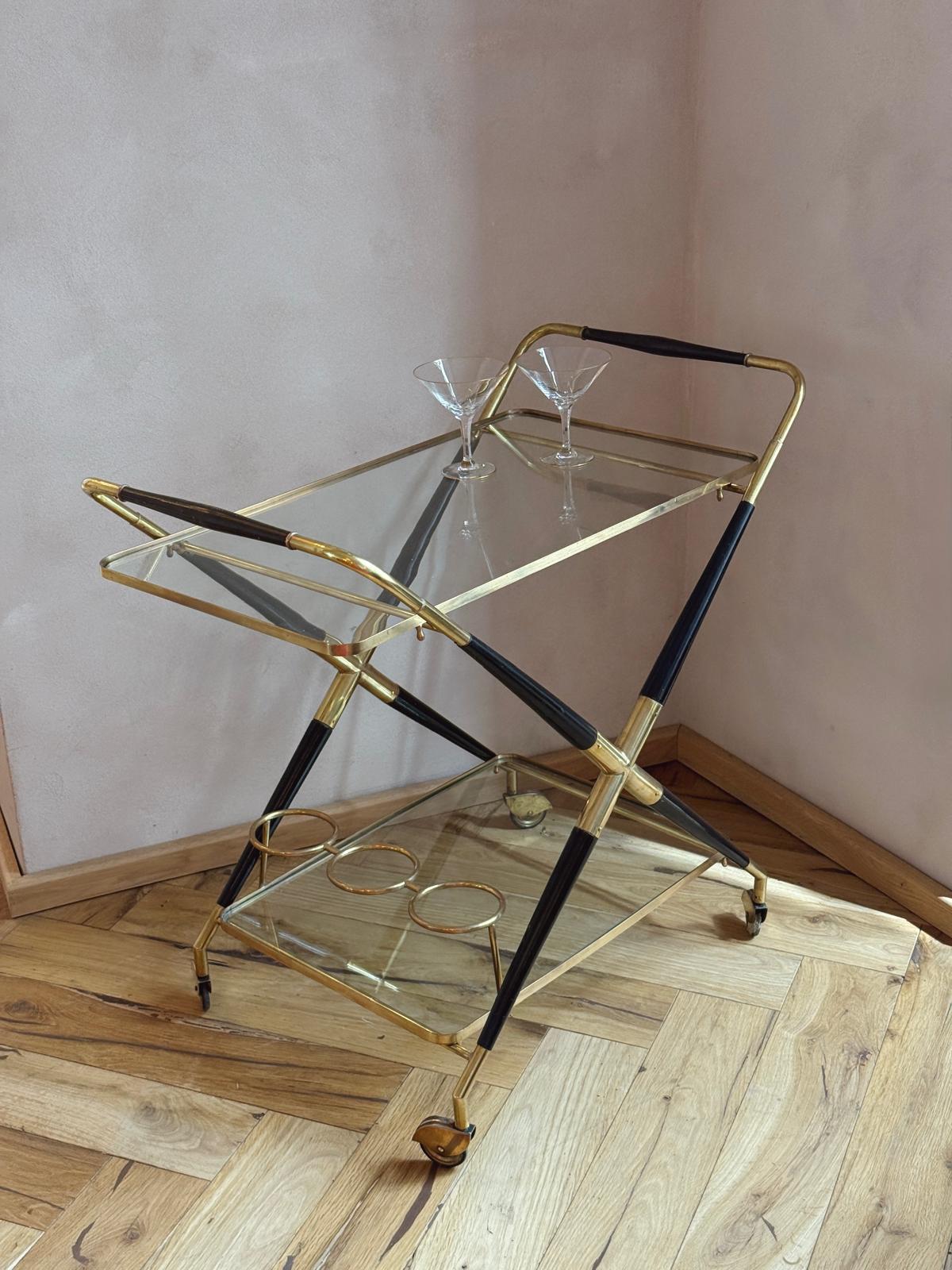 1960s Dark wood Cesare Lacca Trolley