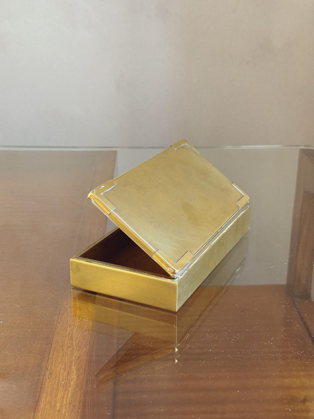 1970s Brass Desk Box with decorative corners