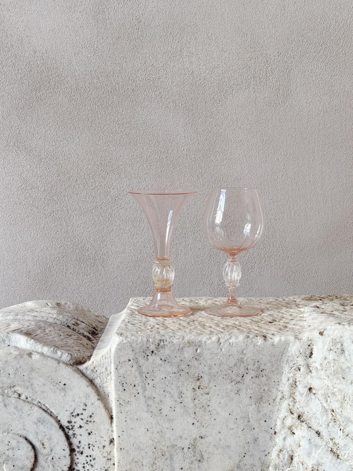 Perfectly Unmatched 1930s Principessa Murano Wine Glasses (Set of 8)