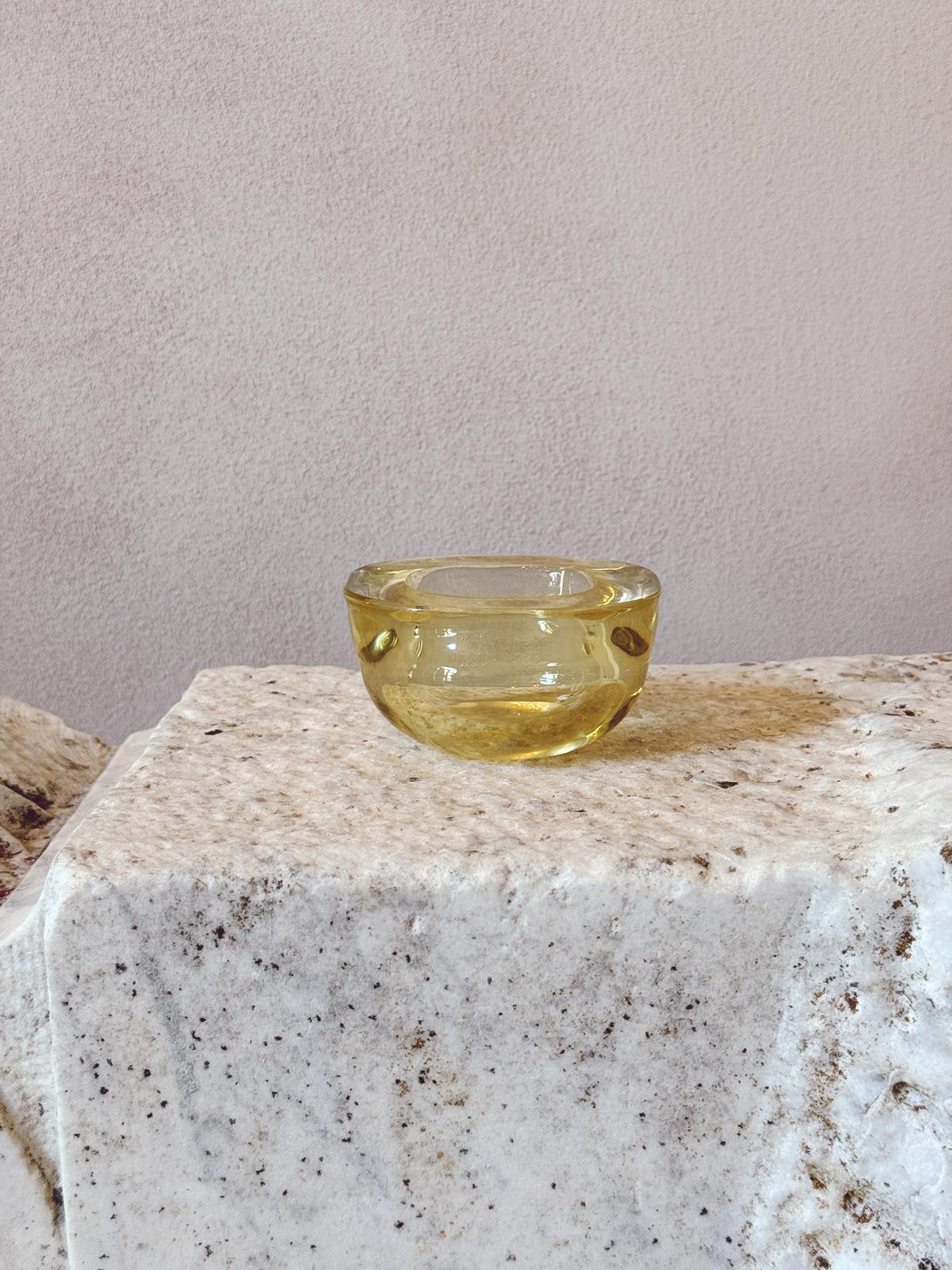 A Set of Three Murano Glass Yellow & Orange Bowls