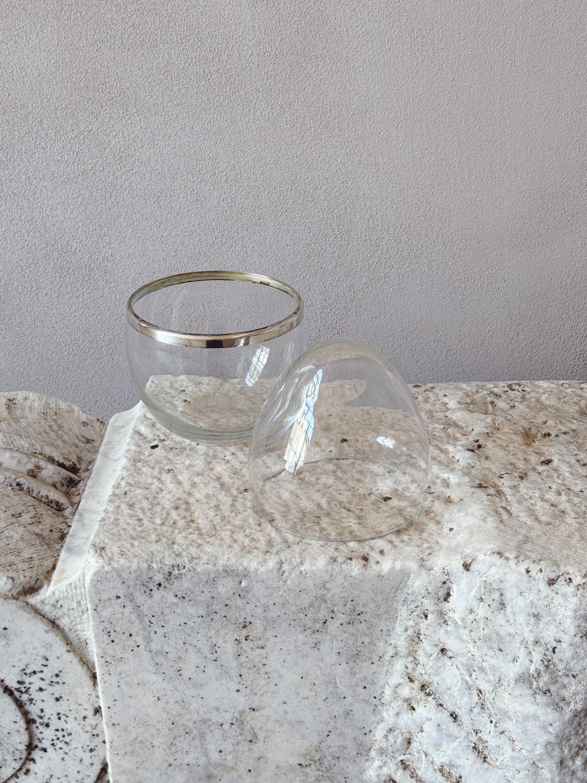 1970s Transparent Murano Glass Egg Box
