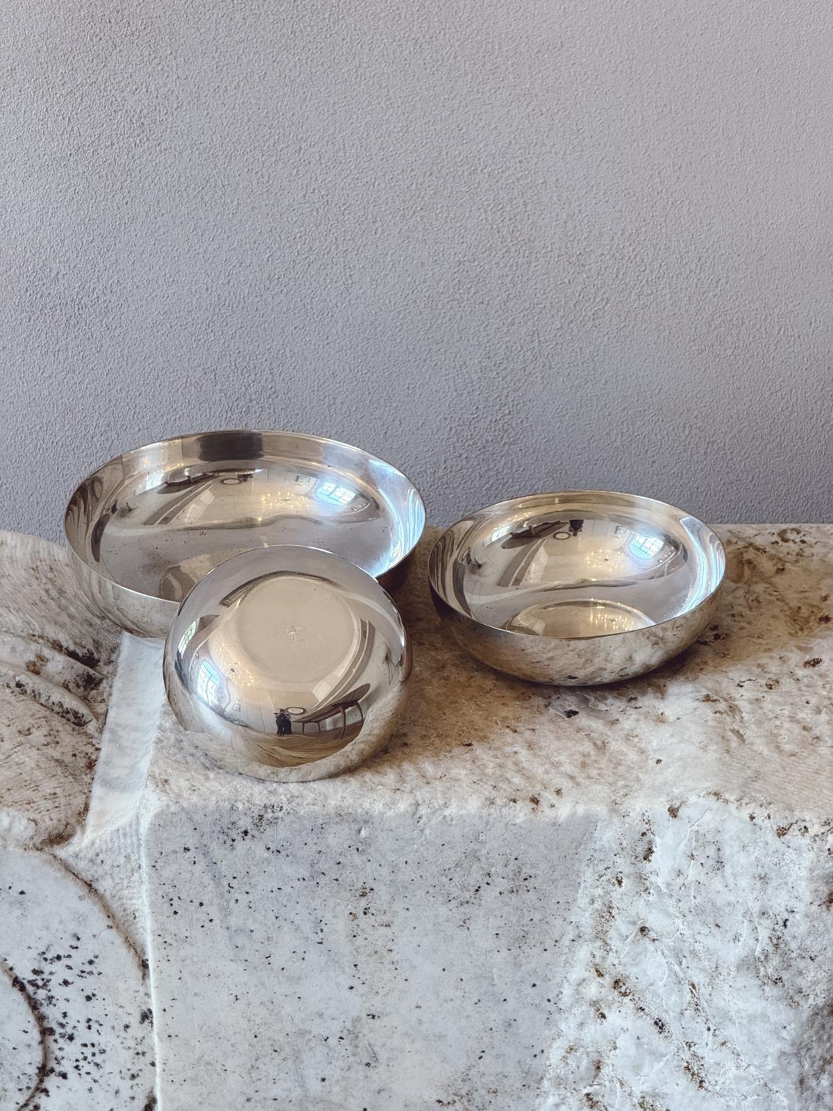 1960s Set of Three Silver Lino Sabattini for Christofle Bowls