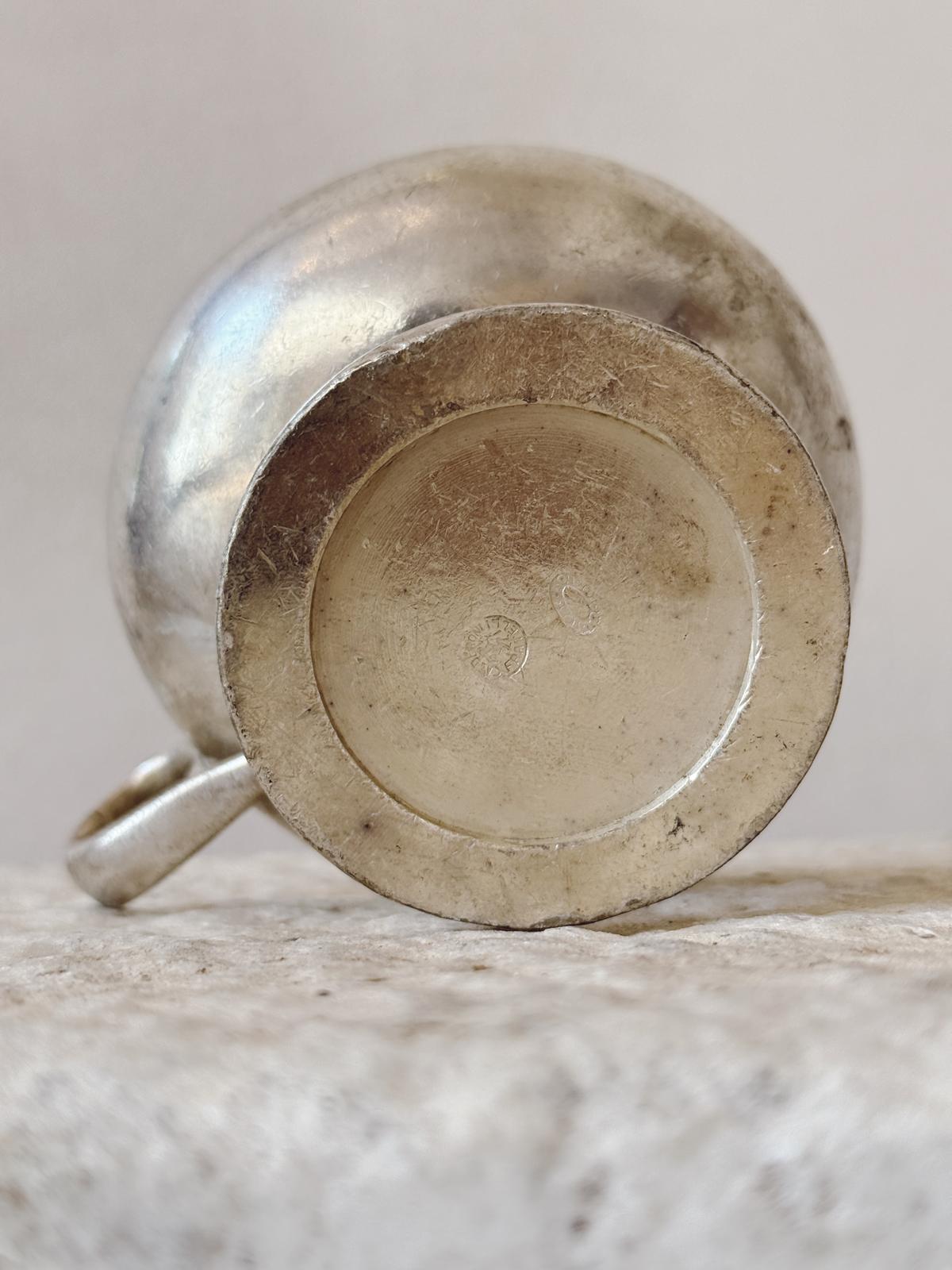 1940s Set of Six Metal Gelato Bowls with Handle by Fratelli Calderoni