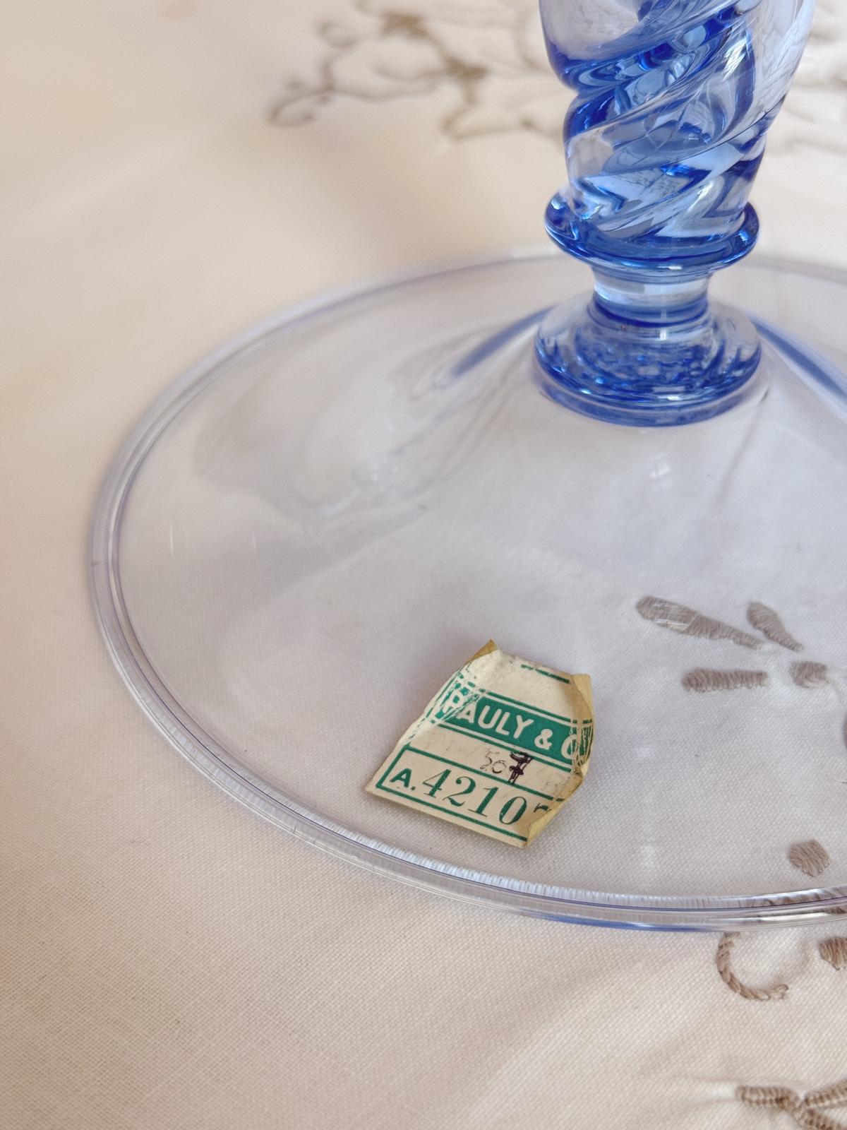 Hand-Blown Soft Blue Murano Glass Centrepiece by Pauly & Co, 1940s