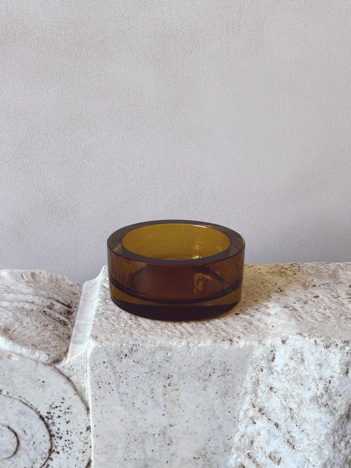 1960s Sommerso Deep Yellow Bowl by Flavio Poli