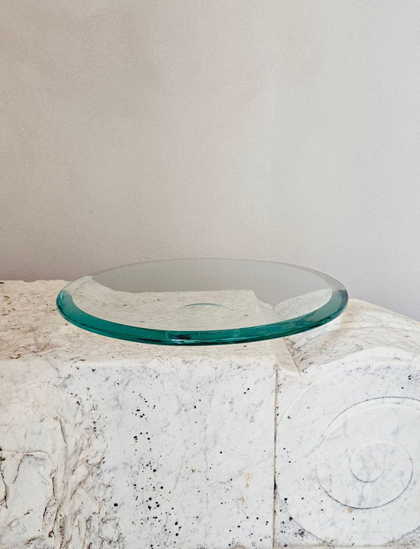 1950s Large Round Turquoise Fontana Arte centrepiece