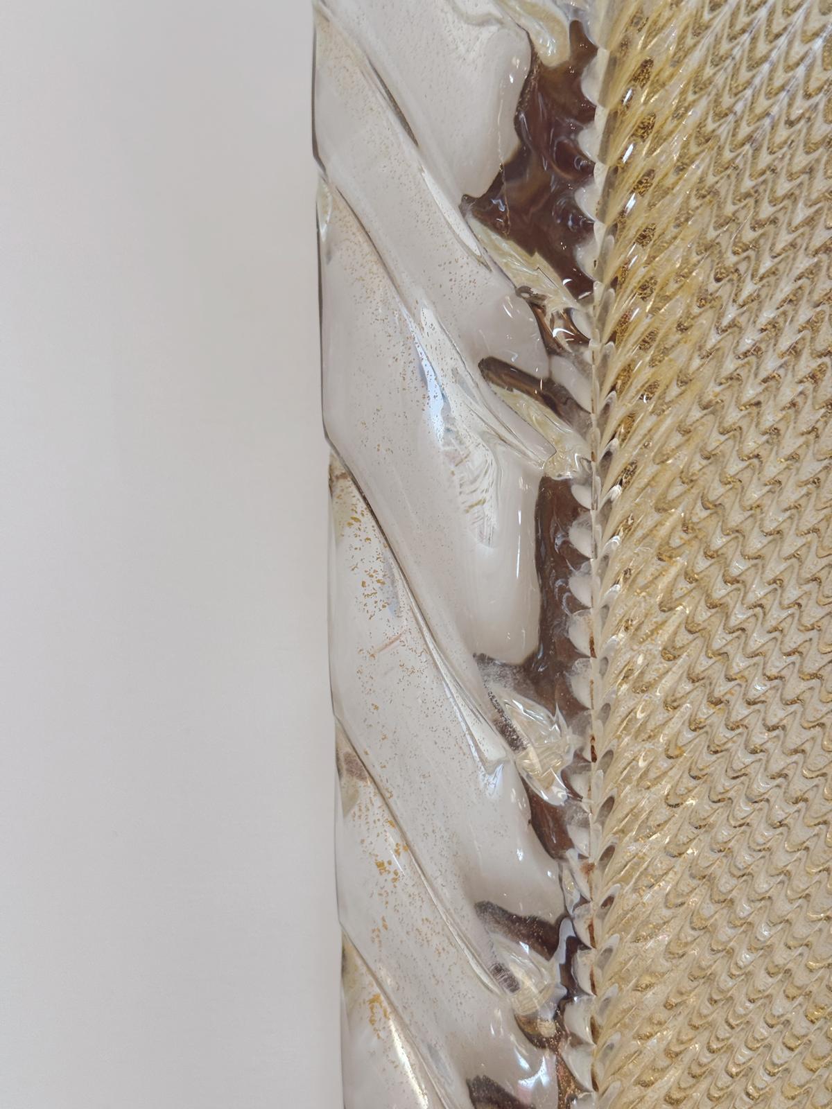 Pair of ex-Bauer Hotel   Murano glass Leaf Wall lights, attributed to Seguso Vetri d’Arte, Venice, 1950s