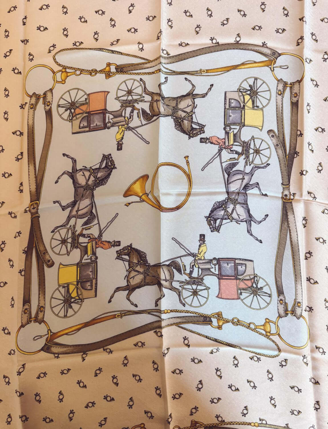 1970s Italian Equestrian Silk Scarf