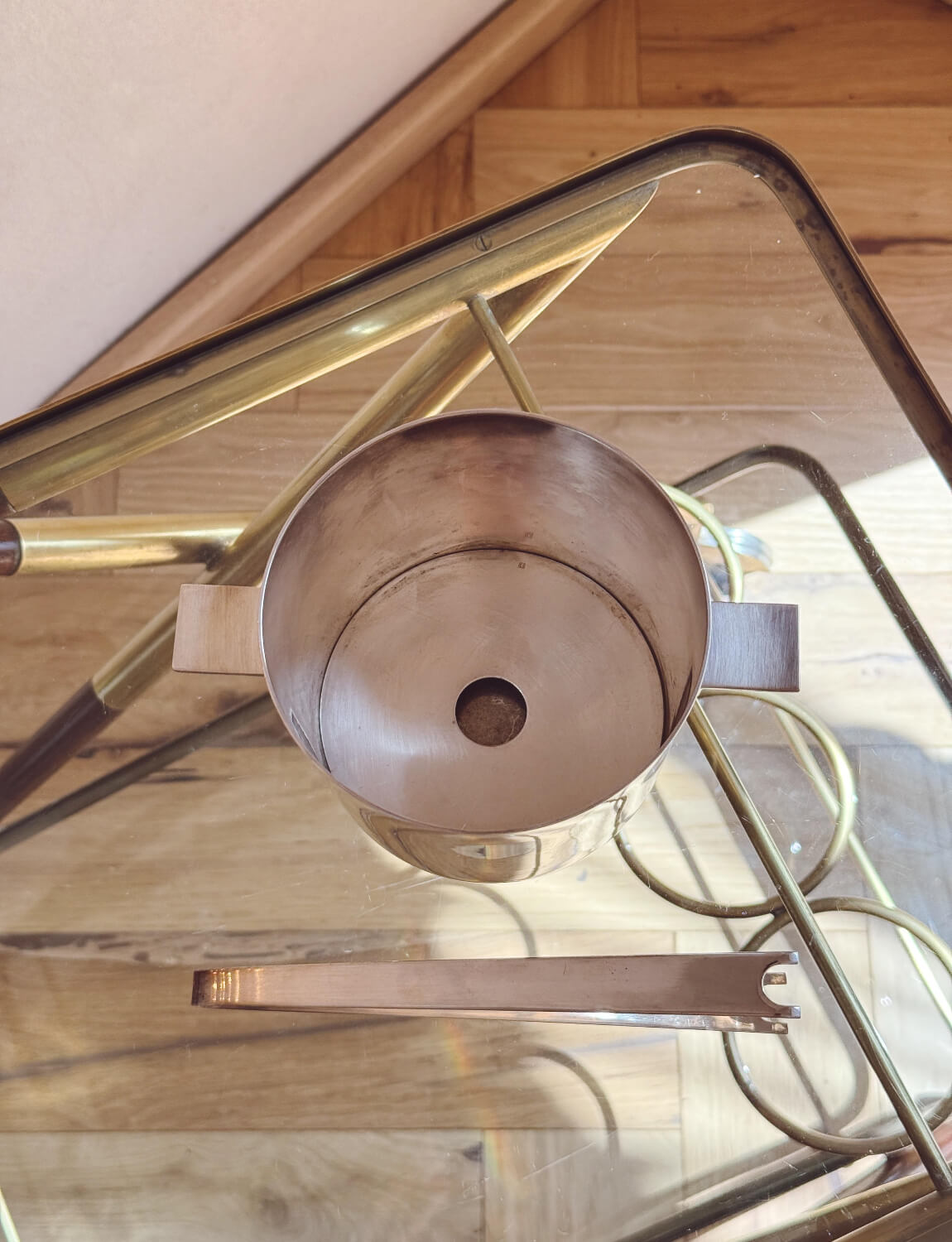 1960s Christofle ice bucket with tongs