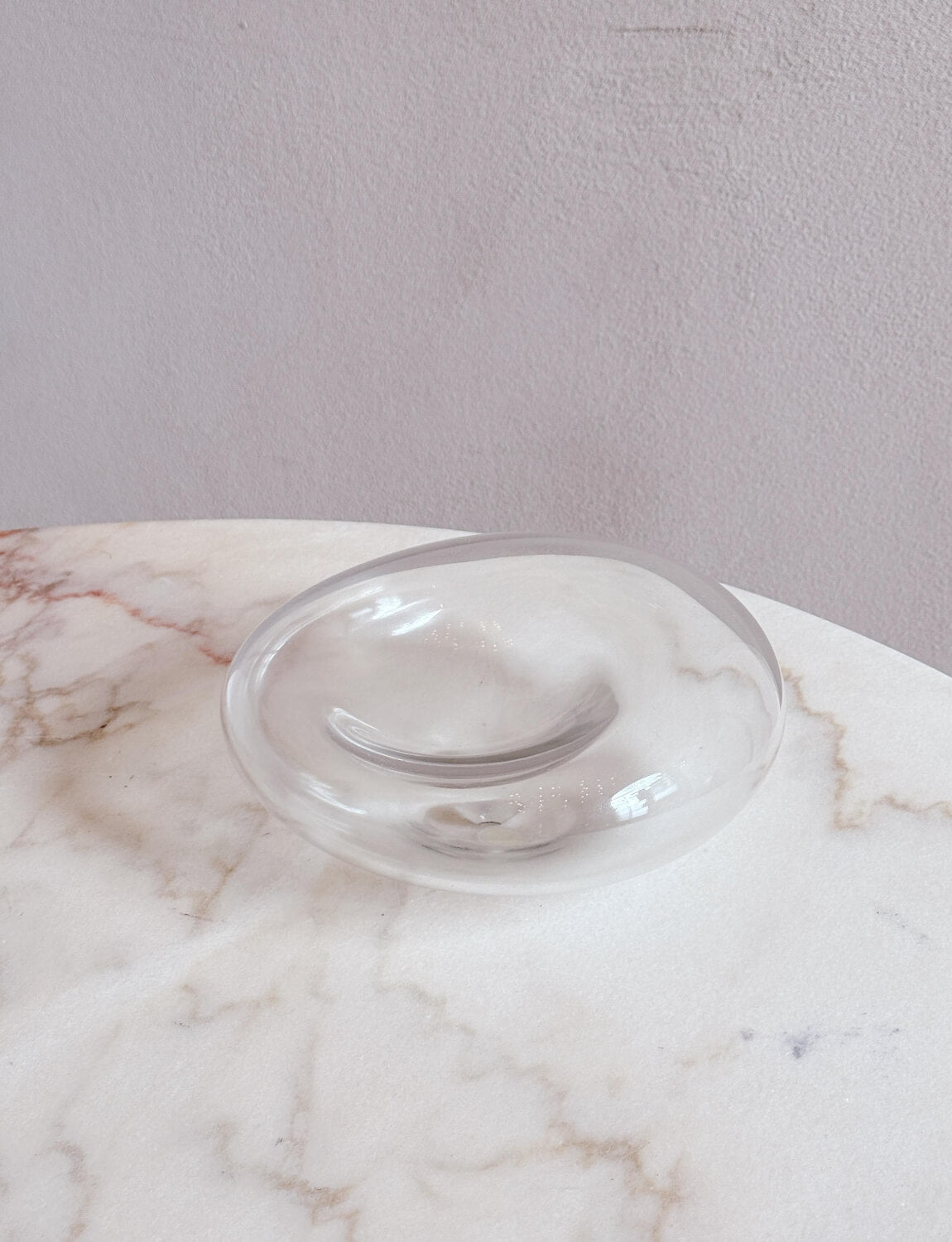 1970s Organic Signed Alfredo Barbini Murano Glass Bowl