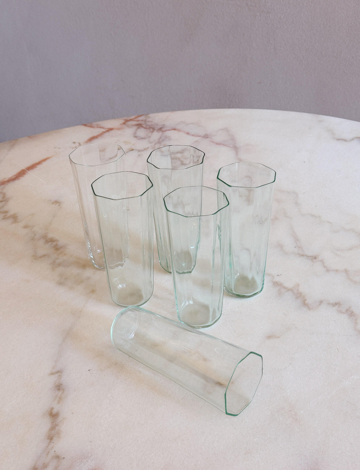 1970s Cenedese Green Jug and Glasses Set (Six Glasses)