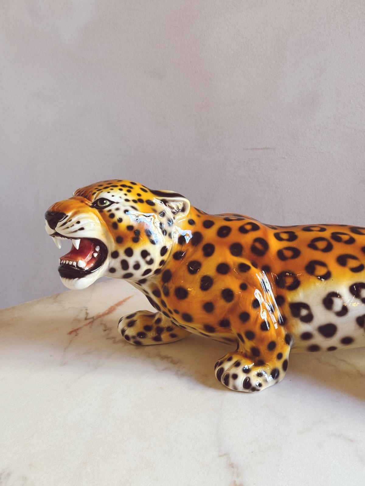 1960s Italian Ceramic Leopard