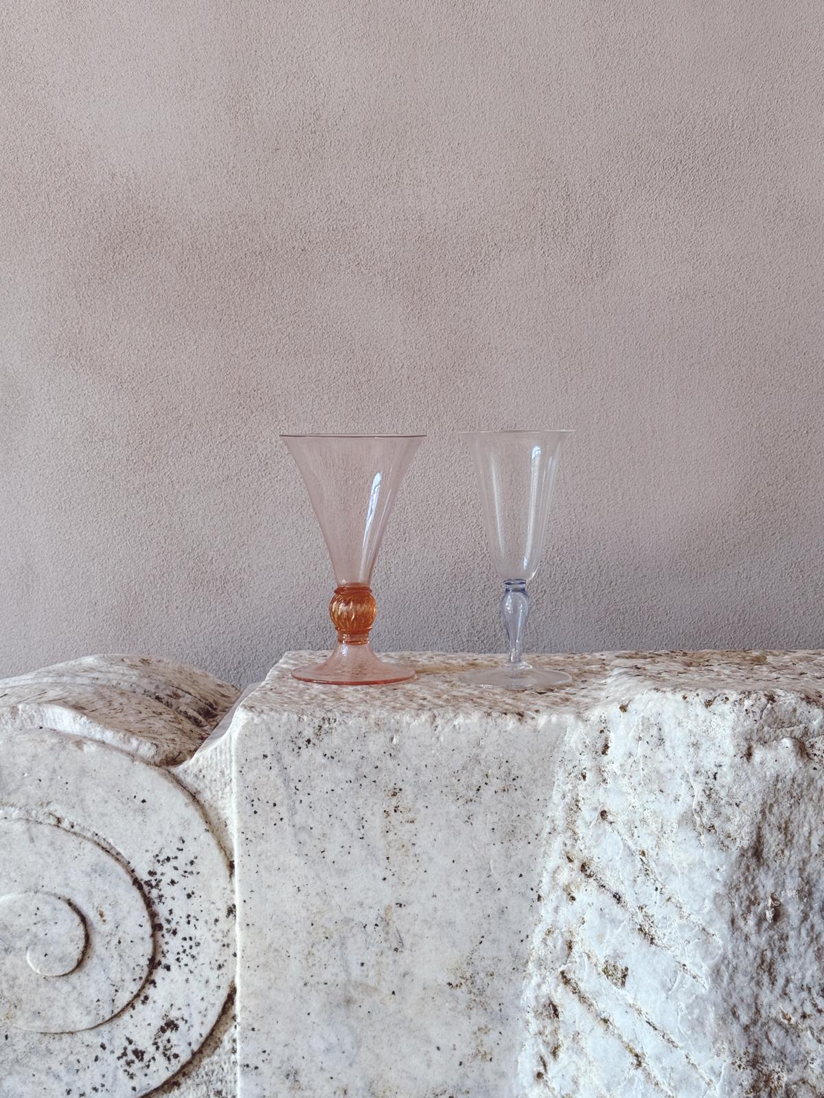'Perfectly Unmatched' 1930s Murano Wine Glasses (Set of 8)