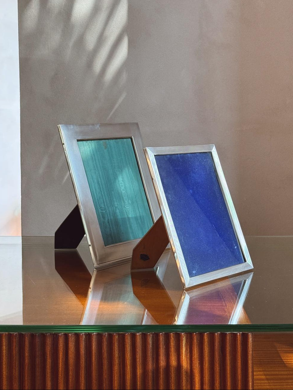 Pair of 1940s Italian Silver Photo Frames