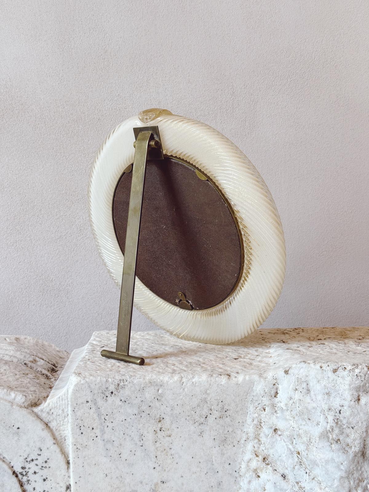 1950s Tomasso Barbi Round Murano Glass Picture Frame
