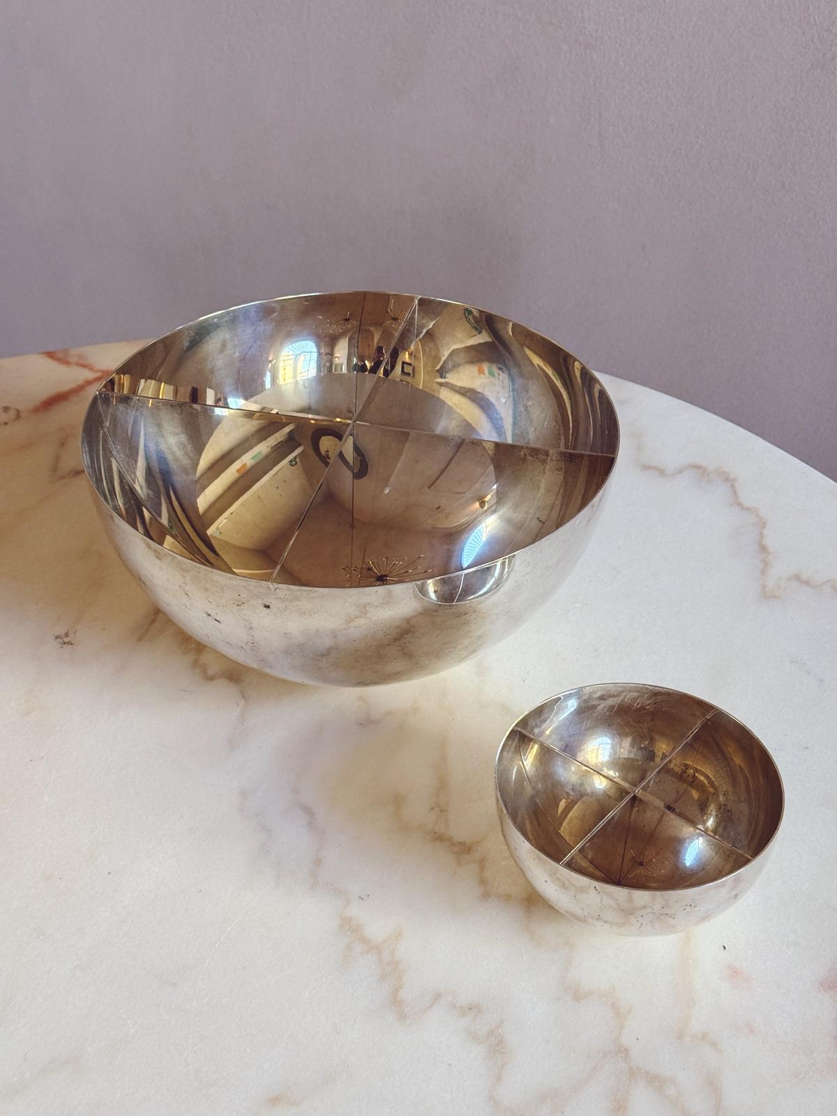 Pair of 1960s Ornella Noorda Silver Bowls