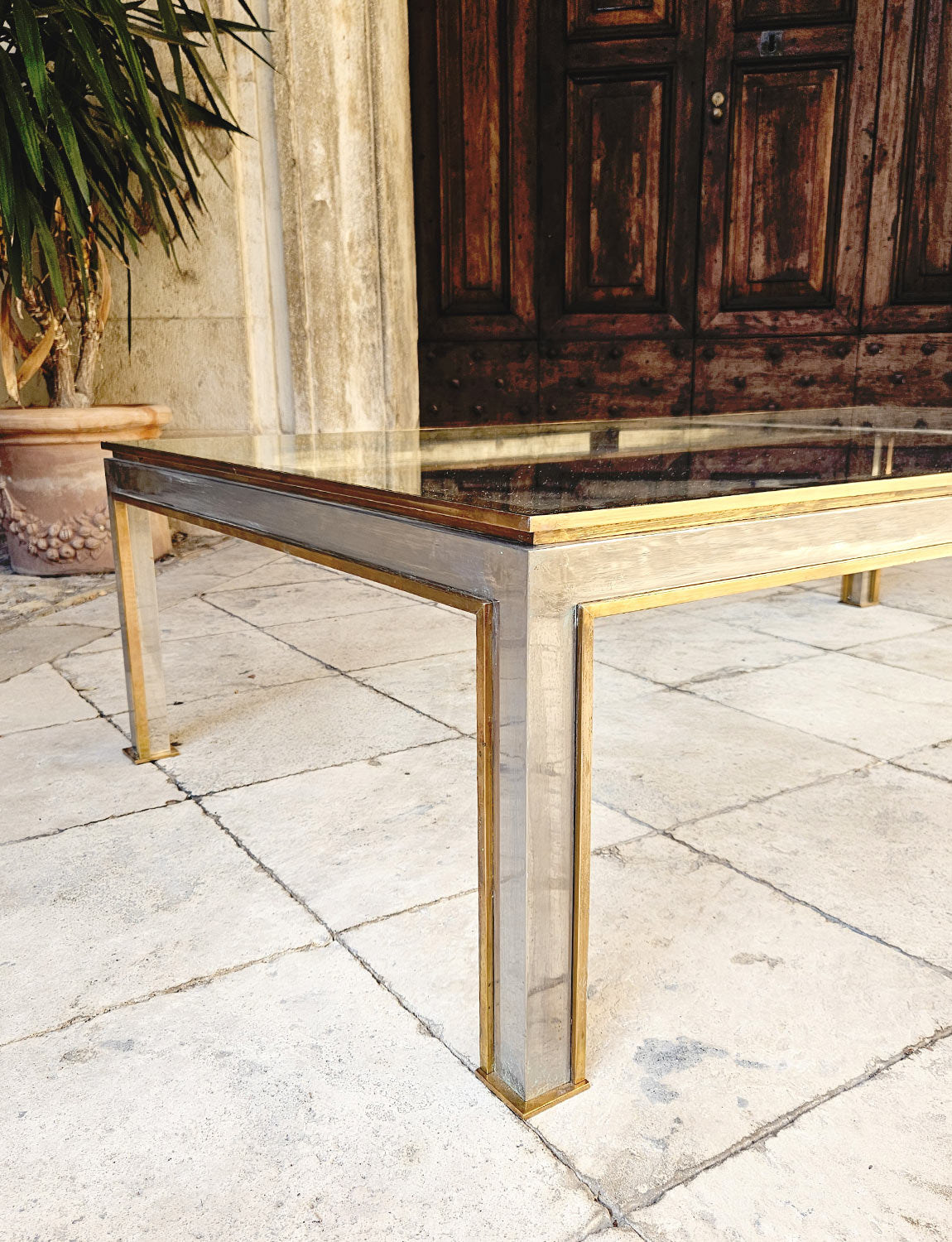 Very Large 1960s Romeo Rega Style Brass Table